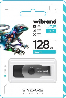 Флеш-пам'ять Wibrand Lizard 128Gb Black USB3.2