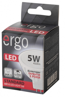 Светодиодная LED лампа Ergo G5.3 5W 4100K, MR16 (нейтральный)
