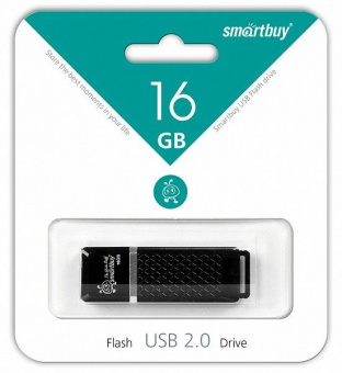 Flash-память Smartbuy Quartz series Black 16Gb USB 2.0
