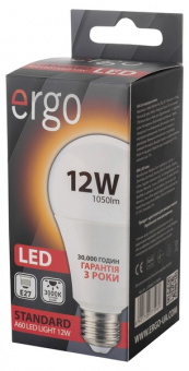 Світлодіодна LED лампа Ergo E27 12W 3000K, A60 (теплий)