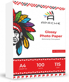 Фотопапір Apache A4 (100л) 115г/м2 глянцевий