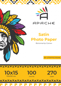 Фотобумага Apache 10x15 (100л) 270г/м2 Преміум Сатин
