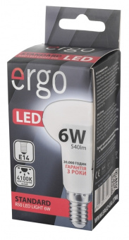 Светодиодная LED лампа Ergo E14 6W 4100K, R50 (нейтральный)