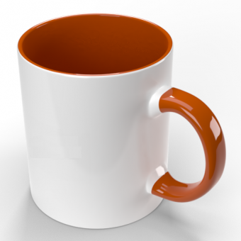 Чашка для сублимаци Magic best (425 мл) Оранжевая внутри + ручка  (36шт/уп)