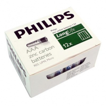 Батарейка Philips LongLife R03 (40шт/уп) ААА