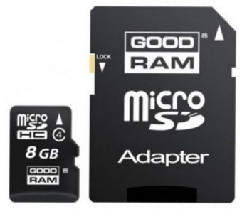 Карта памяти Goodram microSDHC 8GB Class 4 + SD adapter