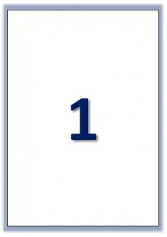 Етикетка самоклеюча Buromax 1 поділ 210*297мм А4 (100л) матова