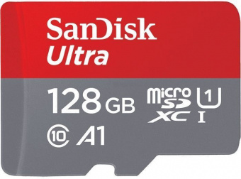 карта памяти SANDISK microSDXC 128GB A1 card Class 10 UHS I + SD-adapter 