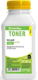 Тонер ColorWay (TCS-615Y-CH) Yellow 75g для Samsung CLP-615 + Чип (4k DELCOPI)