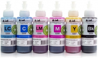 Комплект Чорнила Inksystem для серії Epson L (BK/C/LC/M/LM/Y) 6x100ml