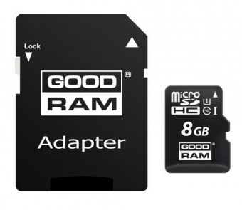 Карта памяти Goodram microSDHC 8GB Class 10 UHS-I + SD adapter