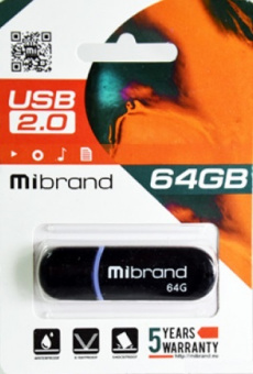 Флеш-пам'ять Mibrand Panther 64Gb Black USB2.0