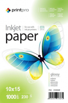 PrintPro 10x15 (1000л) 230г/м2 глянцевая фотобумага