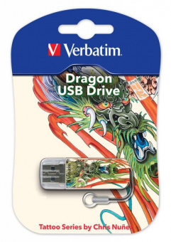 Flash-память Verbatim Mini 16Gb USB 2.0 Tattoo Dragon