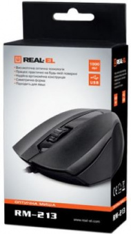 Мышь REAL-EL RM-213 USB Black