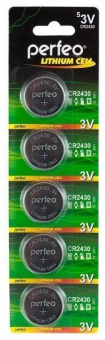 Батарейка Perfeo CR2430 (5шт/уп) 3V