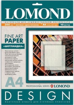 Lomond А4 (10л) 200г/м2 матовая фотобумага фактура (Шотландка)
