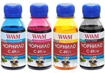 Комплект чорнил WWM C49 Canon PIXMA G1400/G2400/G3400 (BP/C/M/Y) 4x200ml