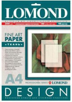 Lomond А4 (10л) 200г/м2 глянцевая фотобумага фактура (Ткань)