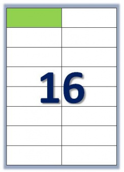 Етикетка самоклеюча Buromax 16 поділів 105*37,1мм А4 (100л) матова