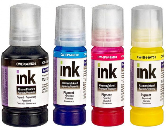 Комплект чернил ColorWay CW-EP649 Epson L6550/L11160/L15150 (BK/C/M/Y) 127ml + 3x70 ml Пигментные