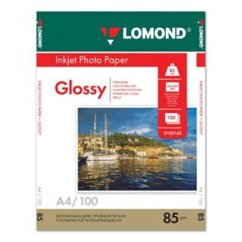 Lomond A4 (100л) 85г/м2 глянцевая фотобумага