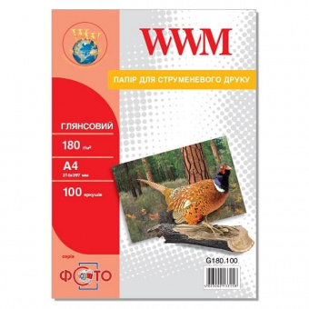 WWM A4 (100л) 180г/м2 Глянцевая фотобумага