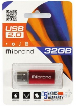 Флеш-память Mibrand Cougar 32Gb Red USB2.0
