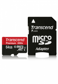 Карта памяти Trancend microSDXC 64GB Class 10 UHS-I Premium 400х + SD adapter