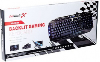 Клавиатура проводная Hi-Rali HI-KB08 USB Black + ПОДСВЕТКА