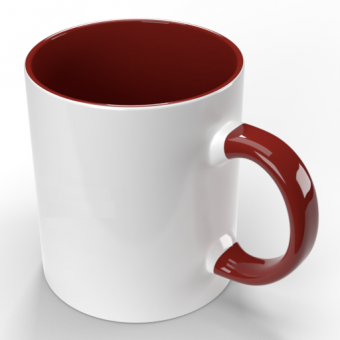 Чашка для сублимаци Magic best (425 мл) Красная внутри + ручка  (36шт/уп)