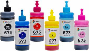 Комплект чернил GALAXY 673 для Epson (B/C/M/Y/LC/LM) 6x200ml