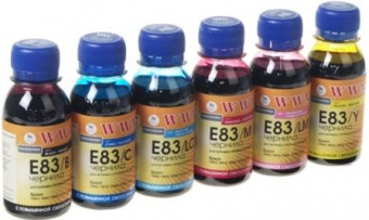 Комплект світлостійкого чорнила WWM E83 Epson P50/T50/R270/ TX650/1410 (B/C/LC/M/LM/Y) 6x100ml