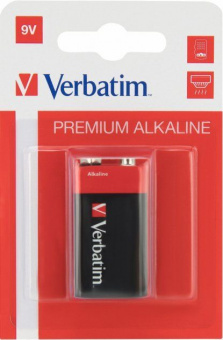 Батарейка Verbatim 6LF22 Alkaline (1шт/уп) 9V Крона
