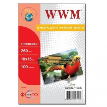 WWM 10х15 (100л) 260г/м2 глянцевая фотобумага