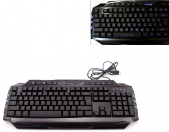 Клавіатура провідна Hi-Rali HI-KB08 USB Black + ПІДСВІТКА