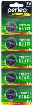 Батарейка Perfeo CR2025 (5шт/уп) 3V