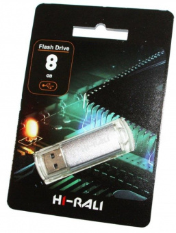 Flash-память Hi-Rali Rocket series Silver  8Gb USB 2.0