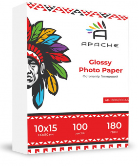 Фотобумага Apache 10х15 (100л) 180г/м2 глянцевая