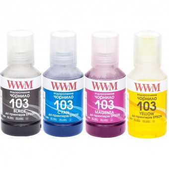 Комплект чернил WWM 103 Epson L3100/3110/3150 (B/C/M/Y) 4x140ml