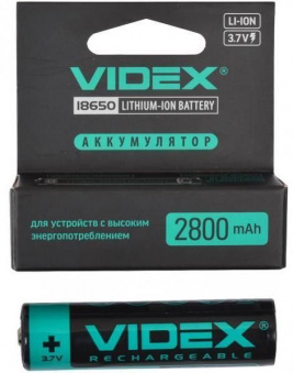 Аккумулятор Videx Li-Ion 18650-P (ЗАЩИТА) 2800mAh (1шт/уп)