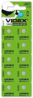 Батарейка Videx AG4 (LR626) Alkaline (10шт/уп) 1.5V
