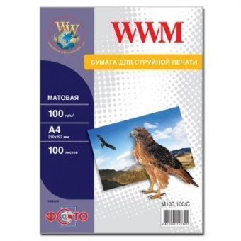 WWM A4 (100л) 100г/м2 матовая фотобумага
