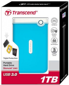 Внешний жесткий диск Trancend 1TB 5400rpm 8MB StoreJet 2.5 M3 USB 3.0 Blue
