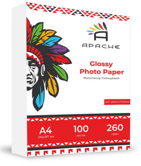 Фотопапір Apache A4 (100л) 260г/м2 глянцевий