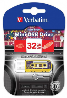 Flash-пам'ять Verbatim Cassete Edition 32Gb USB 2.0 Yellow