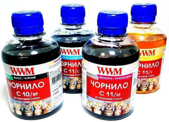 Комплект чернил WWM C10/C11 Canon MP230/MP250/MP280/ IP2700 (BP/C/M/Y) 4x200ml