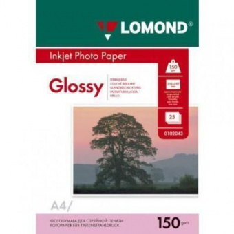 Lomond A4 (50л) 150г/м2 глянцевая фотобумага