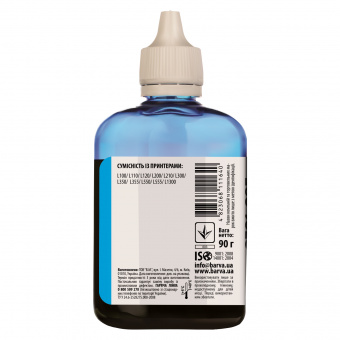 Чорнило Barva Epson L100/L200/L210/L350/L355 (Cyan) 90ml (L100-400)
