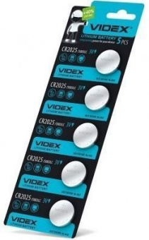 Батарейка Videx CR2025 (5шт/уп) 3V